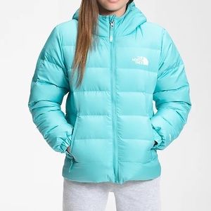 The North Face Girls' Hyalite Down Jacket Large, Transantarctic Blue REVERSIBLE